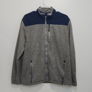 Orvis Trout Bum Full Zip Fleece Fishing Jacket Men's Sz L Gray/Blue Warm NICE!